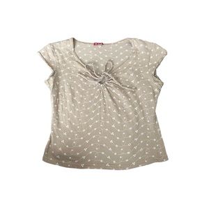 vintage y2k tan floral milkmaid top